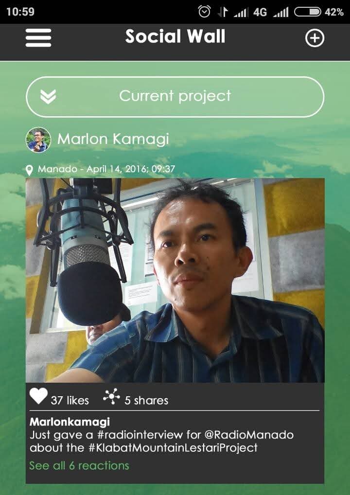 Social Wall aplikasi tanam pohon